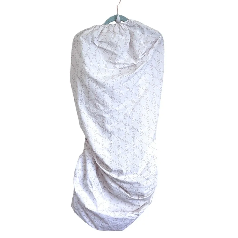 Restoration Hardware Baby & Child Leaf Fitted Crib Sheet White Cotton Nursery